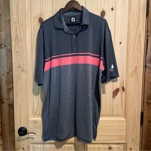 FootJoy Gray Polo with Pink Stripe Men’s Size‎ XXL Cedar Creek Golf Course